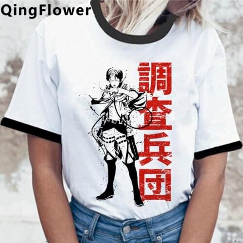 HOT Japanese Anime Attack on Titan T Shirt Women Kawaii Summer Tops Cartoon Shingeki No Kyojin Graphic Tees Unisex Tshirt Female