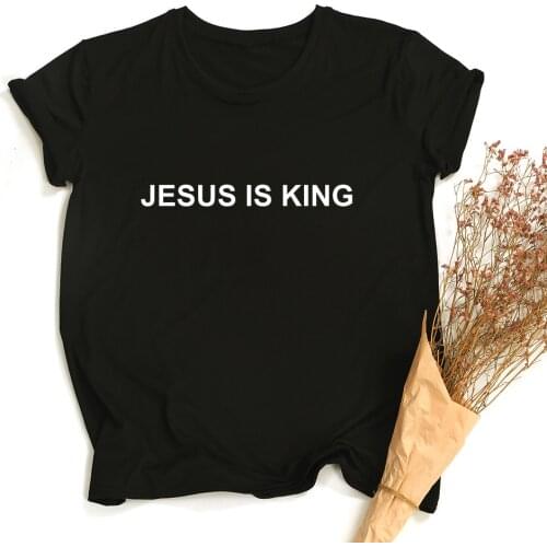 Jesus Is King Women Christian Vintage Short Sleeve Harajuku T Shirts Aesthetic Faith Religious Female Clothing Camisetas Mujer