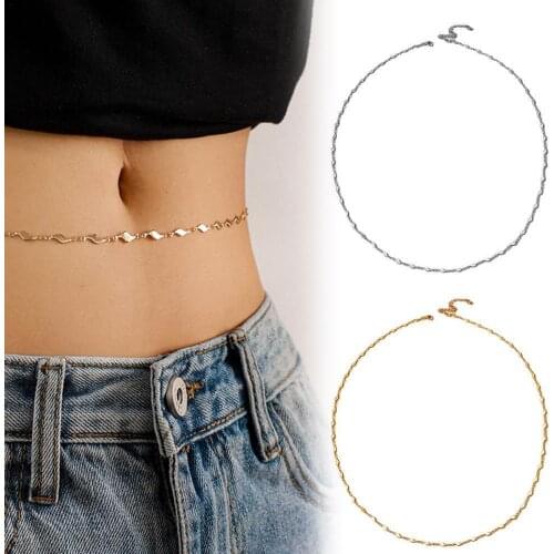 Exquisite Gold silver Waist Chain beads Rhombus square piece imple Tassel Water Drop Waist Chain women fashion jewelry gift