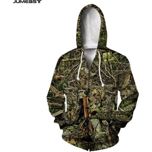 Jumeast Brand Men Women 3D Printed Hunting Hunter Camouflage Long Sleeve Jacket Sport Pullover Fashion Spring Zipper Hoodies