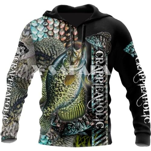 Fishaholic Crappie Fishing Camo 3D Full Print Size Hoodie Man Women Harajuku Outwear Zipper Pullover Sweatshirt Unisex-1