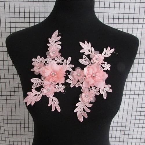 Decoration dress pattern embroidery neckline decoration process Applique Venise Lace Collar Sewing Fabric Costume Fine Floral