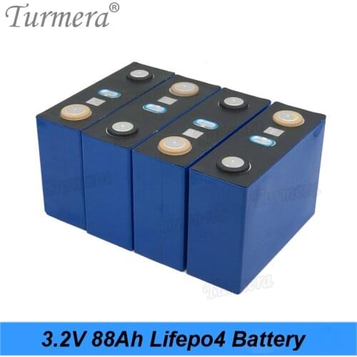 Turmera 3.2V 88Ah Lifepo4 Rechargeable Battery Lithium Iron Phosphate Cell to Solar System or 12V 24V Uninterrupted Power Supply