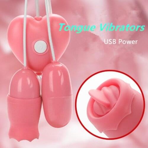 New Tongue Vibrators USB Power Vibrating Egg G-spot Massage Oral Licking Clitoris Stimulator Sex Toys for Women Sex Toys