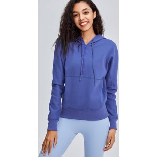 EVERYDAY Half Zipper Workout Sport Hoodies Women Comfort Training Fitness Leisure Sweatshirts Pullover with Pocket