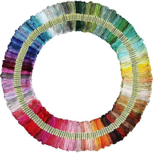 Rainbow Color Embroidery Thread Cross Stitch Threads Bracelets Floss Crafts Floss 200 Skeins Per Pack