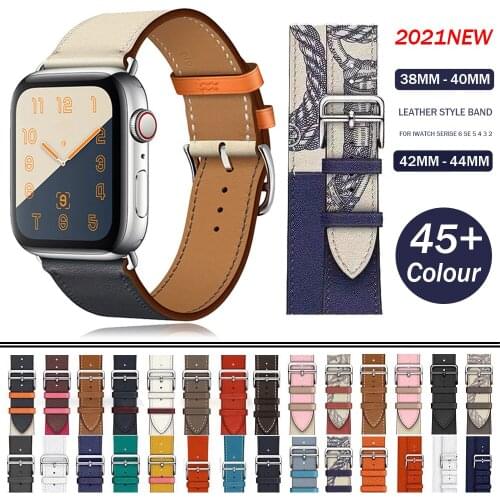 Leather Strap for Apple Watch Band 42mm 44mm Iwatch Series SE 6 5 4 3 2 SE Accessories Loop 38mm Bracelet Replacement 40mm Belt