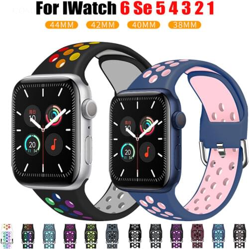 Silicone Strap for Apple watch 6 se band 40mm 44mm/42mm/38mm Accessories belt Sport bracelet iWatch 6 Se 5 4 3 2 1 Watchband