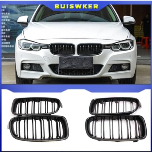 1Pair Gloss Black Front Grille/Grilles Kidney For BMW 3-Series F30 F31 F35 2012-2017 Car Styling