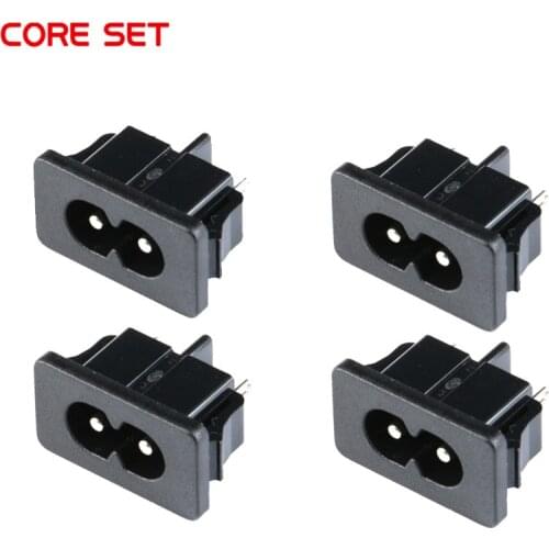 5Pcs IEC320 C8 Black 2 Terminal Power Plug Inlet Socket AC 250V 2.5A