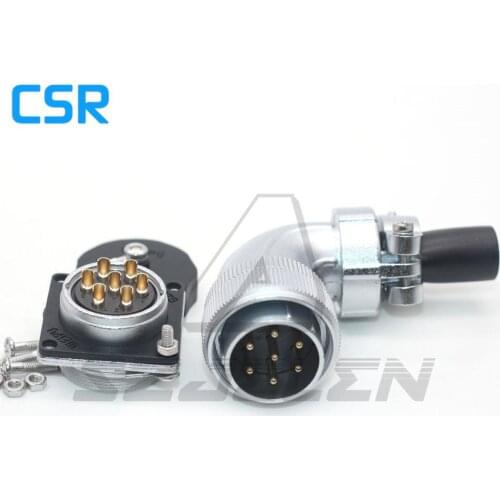 WEIPU WS28 Waterproof Connector 7 pin male Plug and female Socket, 25A Metal round Right angle waterproof connector IP67