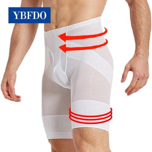 YBFDO Men Body Shaper Waist Trainer Slimming Shorts High Waist Shapewear Modeling body shaper men Boxer Briefs Stretch Underwear