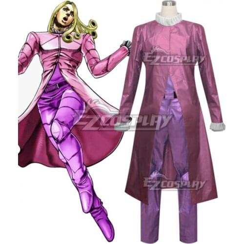 Steel Ball Run Funny Valentine Pink Halloween Carnival Party Uniform Suit Christmas Adult Outfit Cosplay Costume E001