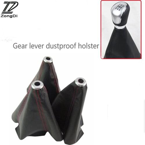 ZD 1Pc For Audi A4 B7 B5 A6 C6 Q5 Honda Civic 2006-2011 Fit Accord CRV Car Carbon Fiber Leather Gear Shift Knob Dust-proof Cover