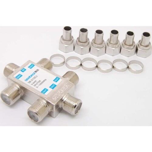 10pcs 5WAY TV SPLITTER 5-1000MH Digital Analogue Satellite Coaxial Out Connector