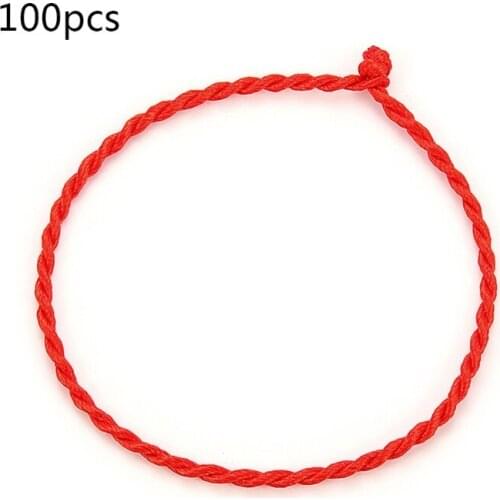 100Pcs 19/25cm Braided Round Lucky Red Rope Knotted String Strap for Lovers Bracelet Women Men Jewerly Bangle DIY Charm Accessor