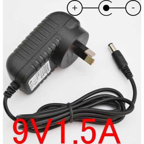 100PCS High quality AC/DC 9V 1.5A Switching Power Supply adapter Reverse Polarity Negative Inside AU plug 5.5mm x 2.1mm-2.5mm