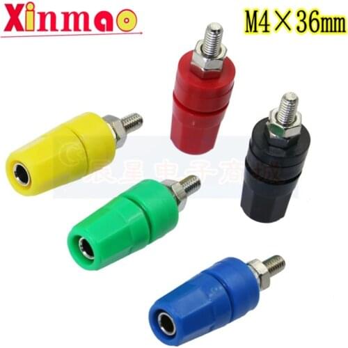 2PCS M4 * 36 pure copper terminal audio 4mm banana plug socket octagon test grounding 20A terminal