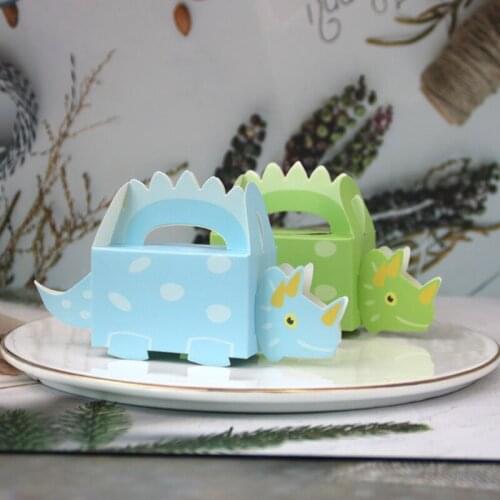 20/50/100pcs Dinosaur Candy Box Party Blue Green Cookie Box Baby Shower Treat Kids Birthday Paper Candy Gift Boxes For Packaging