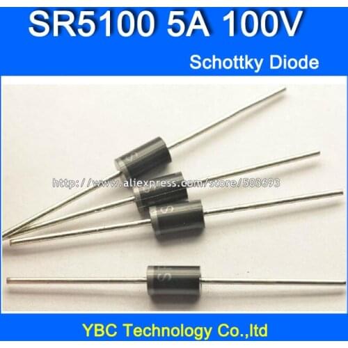 250pcs/lot SR5100 5A/100V Schottky Diode