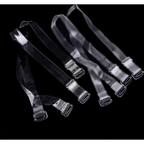 3 Pairs /set Metal Buckle Bra Straps Belt Womens Elastic Transparent Silicone Bra Straps Adjustable Intimates Accessories