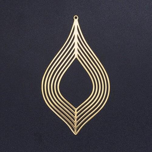 3pcs/lot Large Geometric Waterdrop Stainless Steel Jewelry Pendant for Earrings DIY Charms Wholesale