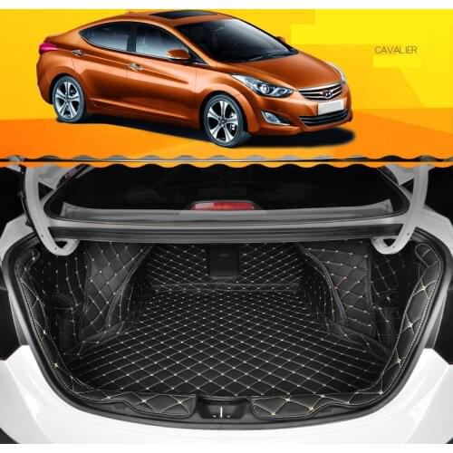 3D trunk mats for hyundai elantra Avante leather car trunk mat cargo liner 2011 2012 2013 2014 2015 boot rug carpet luggage