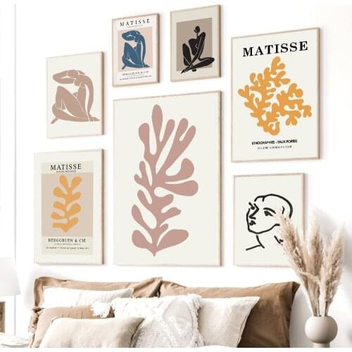 Matisse Leaves Body Line Abstract Vintage Posters Modern Minimalism Wall Art Canvas Painting Prints Pictures for Room Decoration