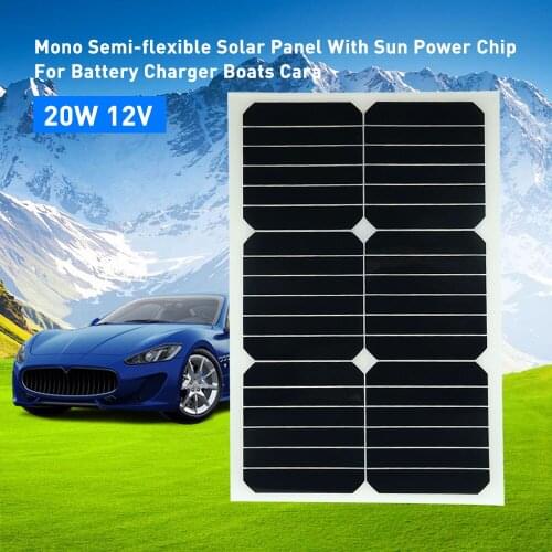 KKMOON 20W 12V auto Mono Semi-flexible Solarpanel With Sunpower Chip For Battery Charger Boats Cara