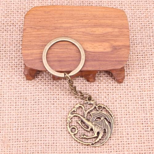 New Fashion Keychain 36x33mm dragon Pendants DIY Men Jewelry Car Key Chain Ring Holder Souvenir For Gift