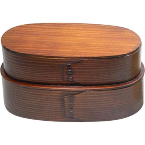 Double Layers Wood Lunch Box Japanese Portable Bento Boxes Food Container with Compartment Picnic Wooden Case