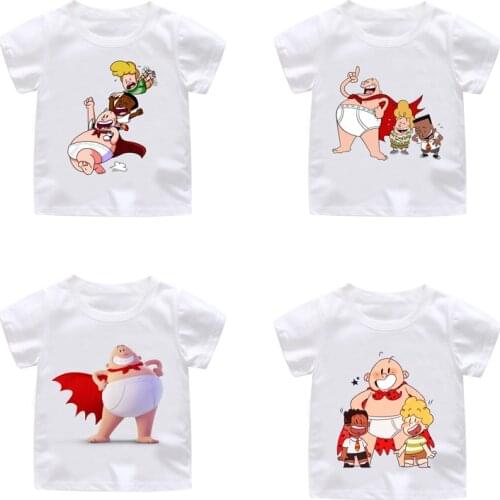 Boys T shirt Captain Underpants Clothes 2019new Summer Cartoon Childrens T-Shirt For Boys Kids Girls Tops Costume