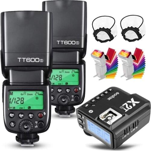 Godox 2X TT600 HSS 2.4G Wireless Master/Slaver Flash Speedlite & Receiver Godox X2T-S Remote Trigger Transmitter Kit
