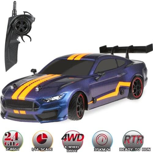 80019 RC Drift Car 1/14 RC Car 2.4GHz 4WD 35km/h RC Racing Car High Speed with Light Two Types Tires Kids Gift RTR