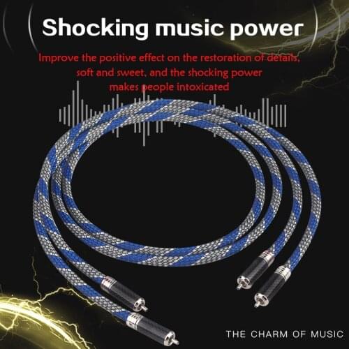 HiFi Audio RCA Cable Carbon Fiber Connector Speaker Power Amplifier Line