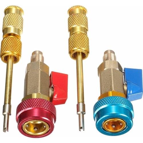 1Pair Air Conditioning R134A Valve Core Quick Remover Installer High Low Pressure Tool
