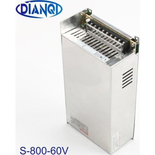 DIANQI power suply 60v 800w 60v 13a power supply input 110v 220v output 60v S-800-60 ac to dc power supply ac dc converter
