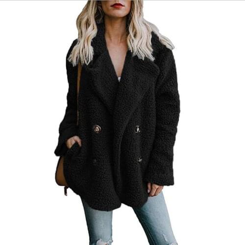 Thick Teddy Coats Woman Winter Lapel Long Sleeve Fluffy Warm Hairy Fake Fur Jackets Female Button Pockets Plus Size 5XL Overcoat