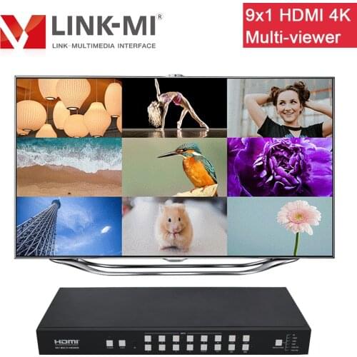 LINK-MI 9x1 Seamless Switch 4K HDMI Multi-viewer Support 1/2/4/9 multi-view modes with Remote, button, RS-232, LAN, Web GUI