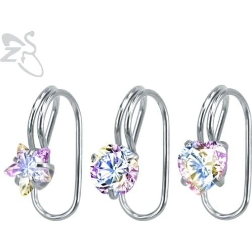 Fashion Women Ear Cuff Wrap Earrings Zirconia Crystal Non Piercing Clip Earrings Stainless Steel Earrings Jewelry Brinco Gifts