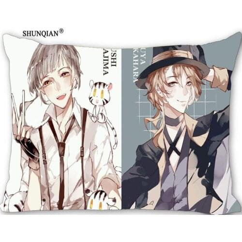 Custom Bungo Stray Dogs soft Pillowcase 45x35cm(One Side) Rectang Zipper Print Throw Pillowcase Cover