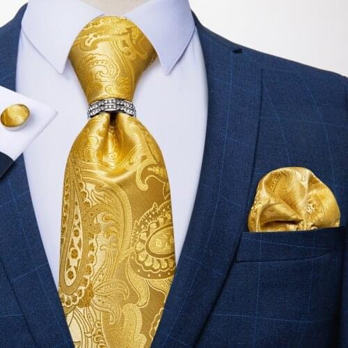 New Fashion Mens Ties 8cm Silk Necktie Handkerchief Cufflinks Set Formla Wedding Party Tie Accessories Men Gift Cravat DiBanGu