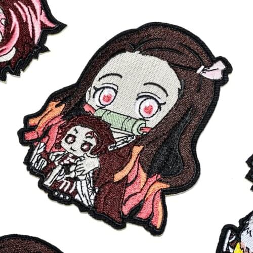 Anime Demon Slayer Embroidery Patches for Clothes Iron On Patches For Clothing DIY Stickers