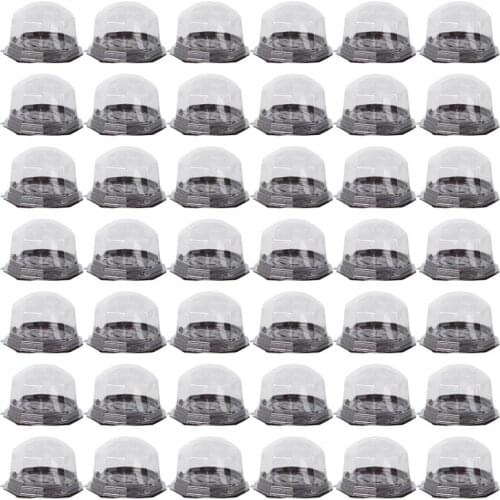 50PCS Plastic Cupcake Boxes Transparent Clear Lid Cupcake Muffin Small Cake Cups Holder Case for Moon Cake Puff