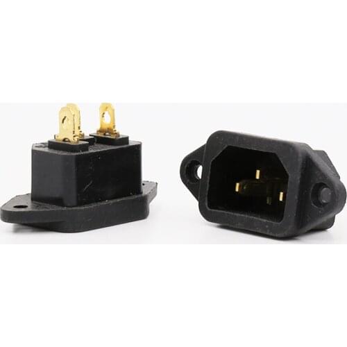 HiFi FI-05G Gold Plated AC IEC inlet Mains Power Inlet Socket, Male Panel Entry Plug
