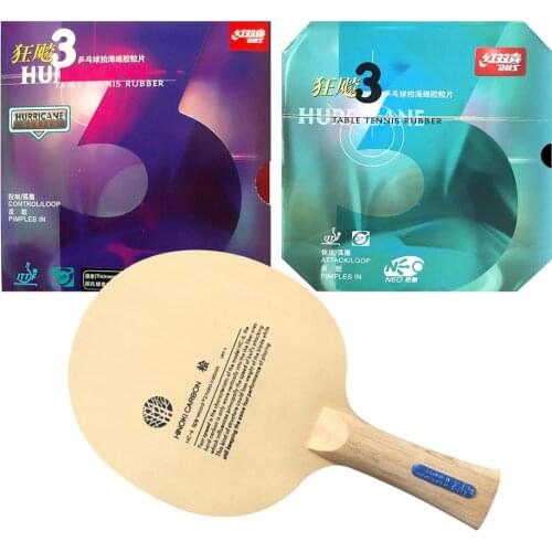 Pro Combo Racket Sanwei HC6S Long Shakehand-FL with DHS NEO Hurricane 3 and Hurricane 3