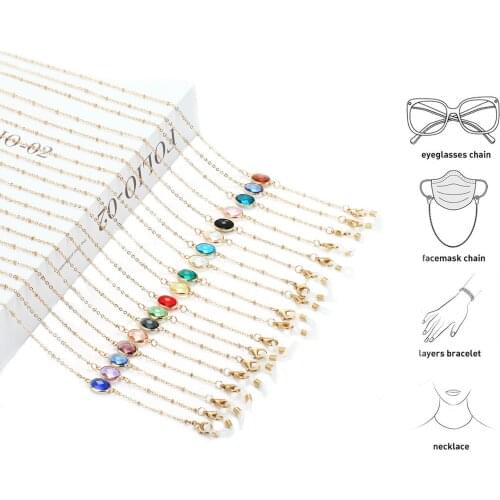 Crystal Eyeglass Chains for Women Elegant Sunglasses Chain Anti-slip Reading Glasses Holder Strap Cord Lanyard Eyewear Retainer