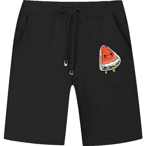 Summer Funny Print Shorts Men Cotton Goku Black Hot Pockets Waistband Mens Shorts Knee Fashion Sweatpants Casual