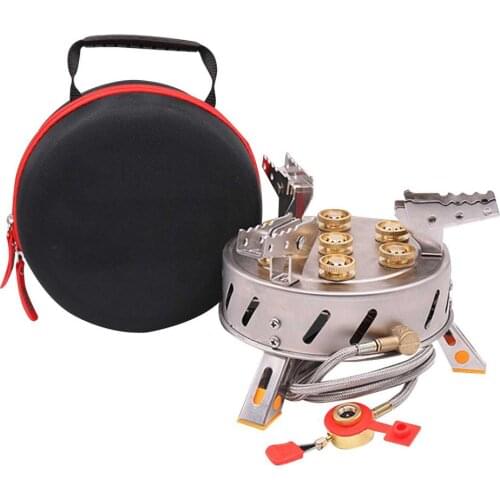 Outdoor Gas Burner Portable High Power Camping BBQ Grill 11800W stainless steel Gas Stove for Camping Hiking mountaineering