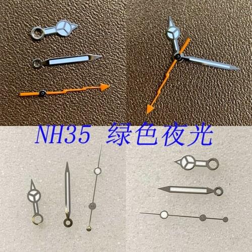 Improved SKX pointer diving Japanese NH35 / NH36 green luminous three hands for watch accessories thickness automatic movement